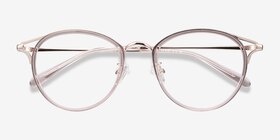 Dazzle Rose Acetate-metal Montures de lunettes de vue d'EyeBuyDirect, Vue Rapprochée