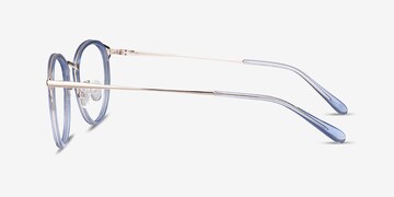 Progressive Transitions Eyeglasses Online with Large Fit, Round, Full-Rim Acetate/ Metal Design — Dazzle in Clear/pink/blue by Eyebuydirect - Lenses