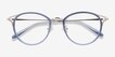 Dazzle Blue Acetate, MetalEyeglass Frames from EyeBuyDirect, Closed View