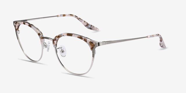 Bouquet Floral Silver Acetate-metalEyeglass Frames from EyeBuyDirect, Angle View