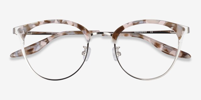 Bouquet Floral Silver Acetate-metalEyeglass Frames from EyeBuyDirect, Closed View