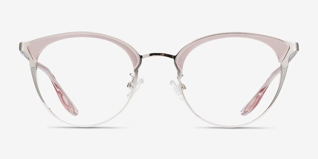 Bouquet Pink Silver Acetate-metalEyeglass Frames from EyeBuyDirect, Front View