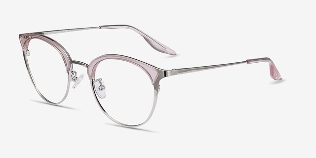 Bouquet Pink Silver Acetate-metalEyeglass Frames from EyeBuyDirect, Angle View