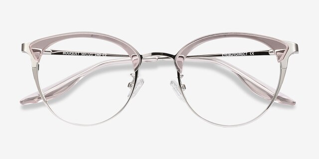 Bouquet Pink Silver Acetate-metalEyeglass Frames from EyeBuyDirect, Closed View