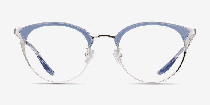 Bouquet Blue Silver Acetate-metal Montures de lunettes de vue d'EyeBuyDirect