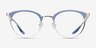 Bouquet Blue Silver Acetate-metalEyeglass Frames from EyeBuyDirect, Front View