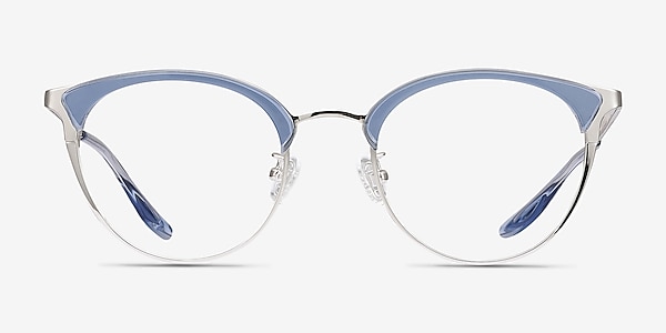 Bouquet Blue Silver Acetate-metal Montures de lunettes de vue