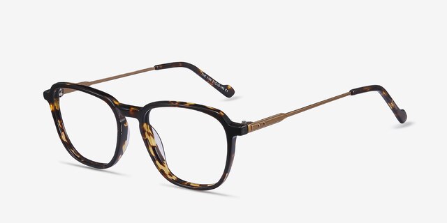 The Fan Tortoise Acetate-metalEyeglass Frames from EyeBuyDirect, Angle View