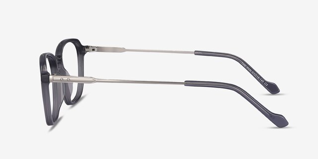 The Fan Gris Acetate-metalMontures de lunettes de vue d'EyeBuyDirect, Vue de Côté