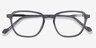 The Fan Gris Acetate-metalMontures de lunettes de vue d'EyeBuyDirect, Vue Rapprochée