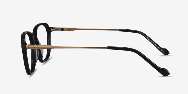 The Fan Noir Acetate-metalMontures de lunettes de vue d'EyeBuyDirect, Vue de Côté