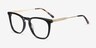Vinyl Noir Acetate-metalMontures de lunettes de vue d'EyeBuyDirect, Vue d'Angle