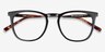 Vinyl Noir Acetate-metalMontures de lunettes de vue d'EyeBuyDirect, Vue Rapprochée