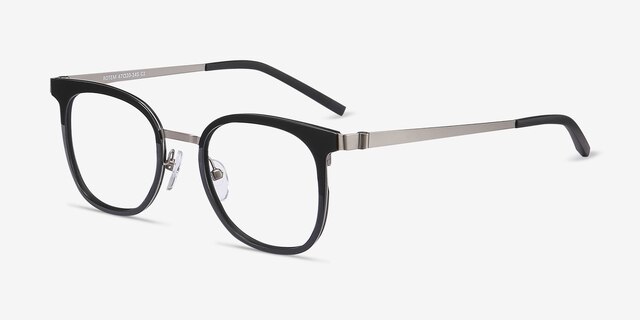 Rotem Black Acetate-metalEyeglass Frames from EyeBuyDirect, Angle View