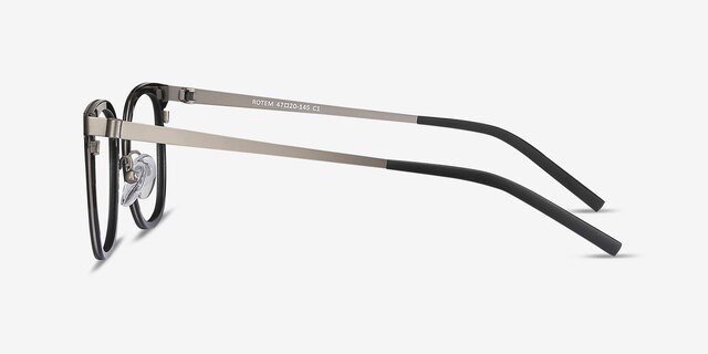 Rotem Black Acetate-metalEyeglass Frames from EyeBuyDirect, Side View
