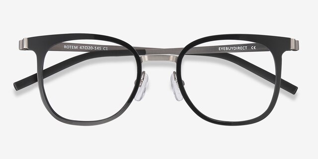 Rotem Black Acetate-metalEyeglass Frames from EyeBuyDirect, Closed View