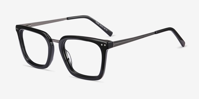 Poise Black Acetate-metalEyeglass Frames from EyeBuyDirect, Angle View