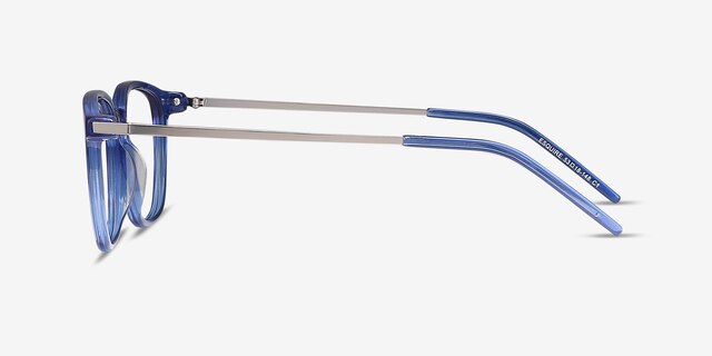Esquire Blue Acetate-metalEyeglass Frames from EyeBuyDirect, Side View