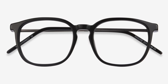 Esquire Black Acetate-metalEyeglass Frames from EyeBuyDirect, Closed View