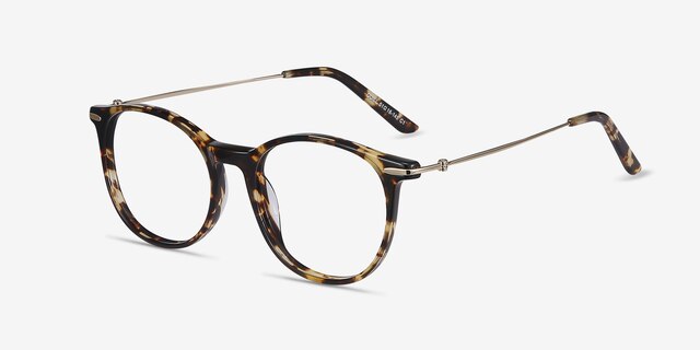 Quill Tortoise Acetate-metalEyeglass Frames from EyeBuyDirect, Angle View