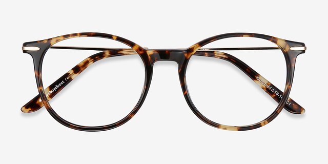 Quill Tortoise Acetate-metalEyeglass Frames from EyeBuyDirect, Closed View