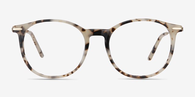 Quill Ivory Tortoise Acetate-metalEyeglass Frames from EyeBuyDirect, Front View