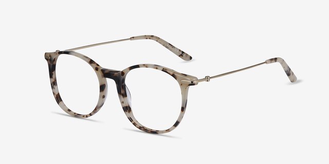 Quill Ivory Tortoise Acetate-metalEyeglass Frames from EyeBuyDirect, Angle View
