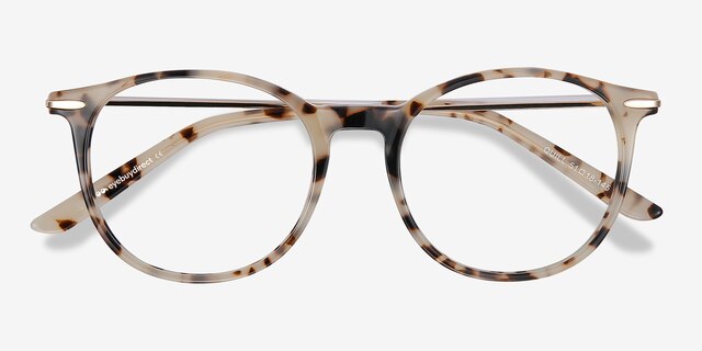 Quill Ivory Tortoise Acetate-metalEyeglass Frames from EyeBuyDirect, Closed View