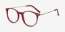 Quill Rouge Acetate-metalMontures de lunettes de vue d'EyeBuyDirect, Vue d'Angle