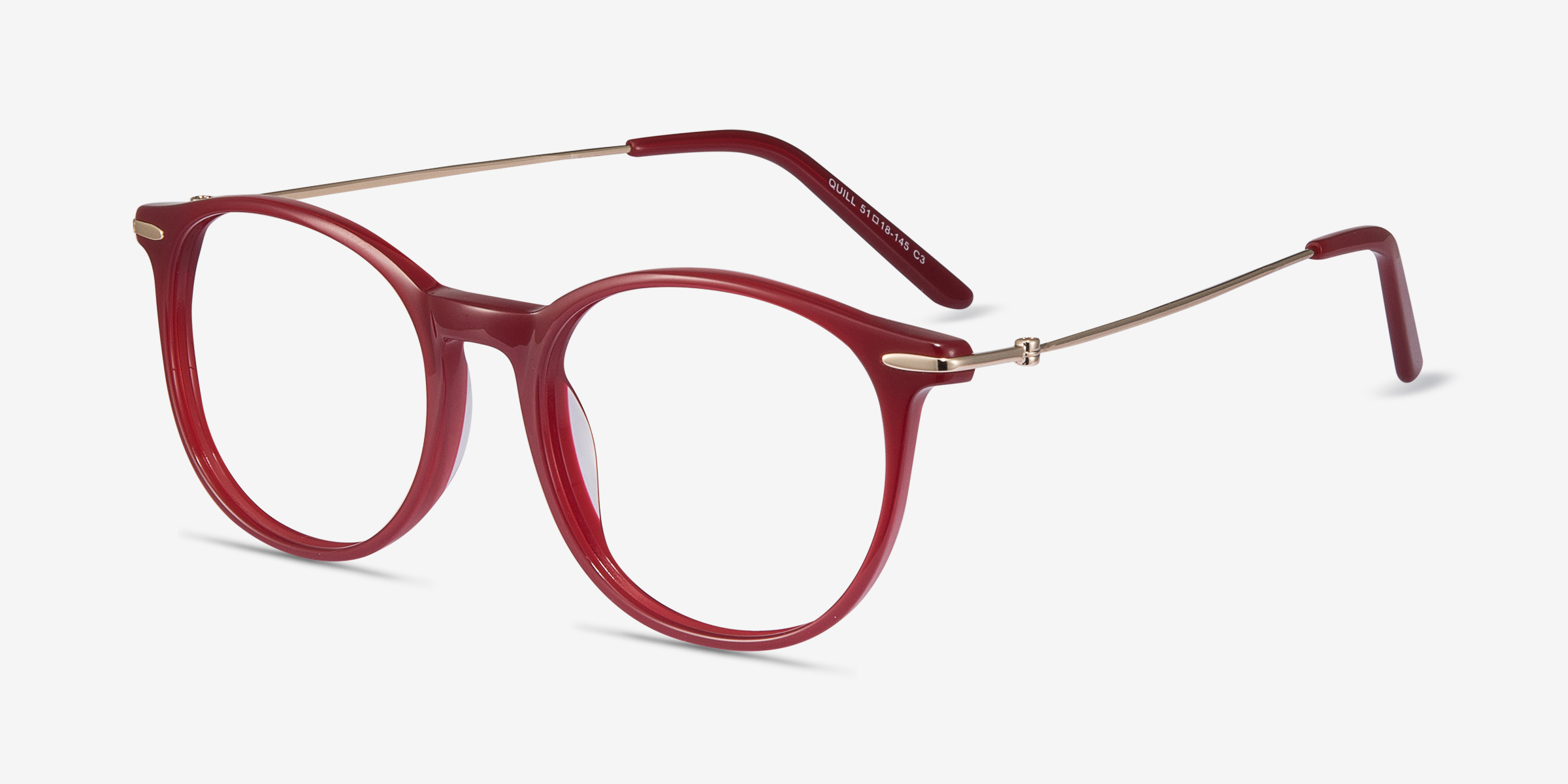 Quill Round Red Glasses for Women | Eyebuydirect