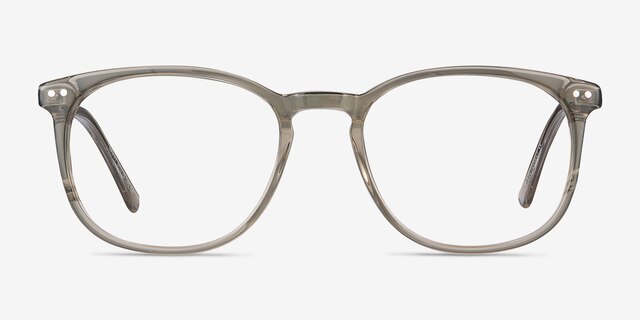 Savvy Clear Gray Acetate-metalEyeglass Frames from EyeBuyDirect, Front View