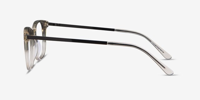 Savvy Clear Gray Acetate-metalEyeglass Frames from EyeBuyDirect, Side View