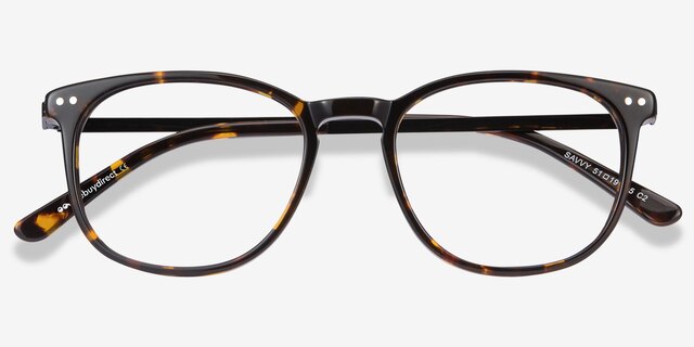 Savvy Tortoise Acetate-metalEyeglass Frames from EyeBuyDirect, Closed View