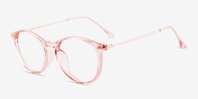 Amity Rose Gold Plastic-metalEyeglass Frames from EyeBuyDirect, Angle View