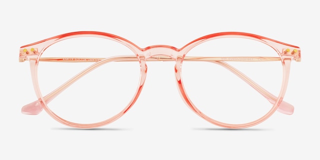 Amity Rose Gold Plastic-metalEyeglass Frames from EyeBuyDirect, Closed View