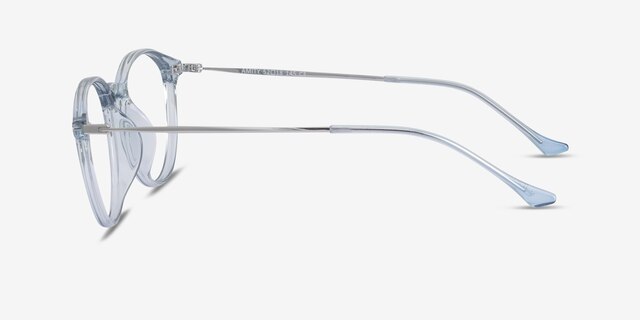 Amity Blue Plastic-metalEyeglass Frames from EyeBuyDirect, Side View