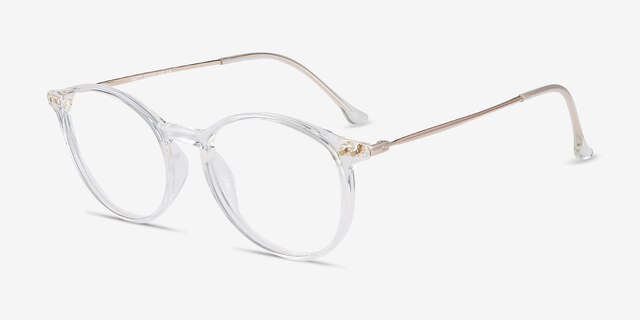 Amity Clear Plastic-metalEyeglass Frames from EyeBuyDirect, Angle View