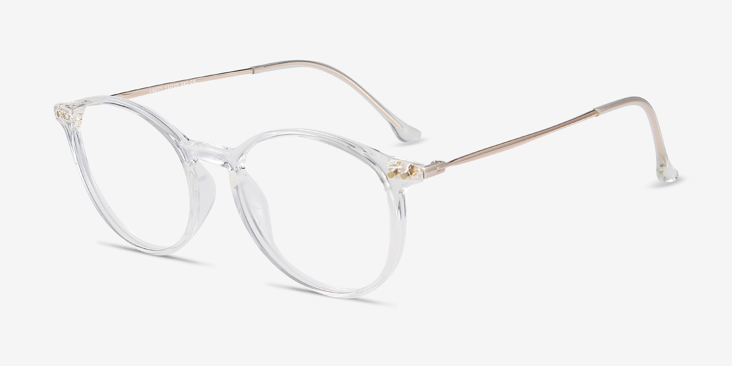 Amity Crystal Clear Feminine Round Frames Eyebuydirect 