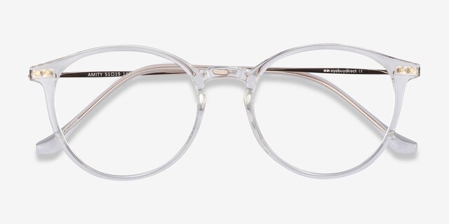 Amity Clear Plastic-metalEyeglass Frames from EyeBuyDirect, Closed View