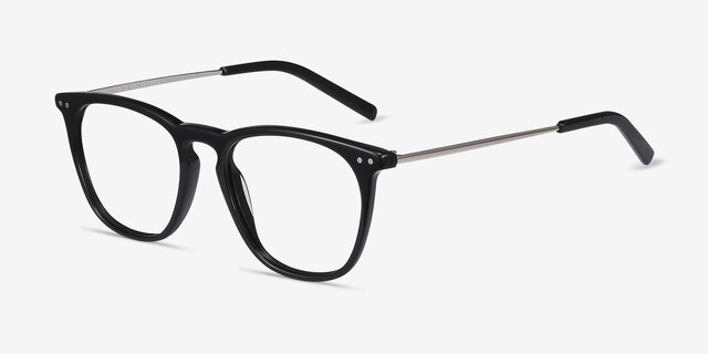Distance Black Acetate-metalEyeglass Frames from EyeBuyDirect, Angle View