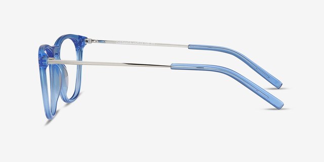 Distance Blue Acetate-metalEyeglass Frames from EyeBuyDirect, Side View