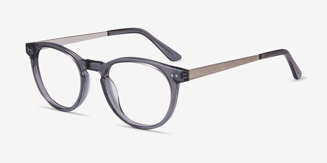 Traveller Gray Acetate-metalEyeglass Frames from EyeBuyDirect, Angle View