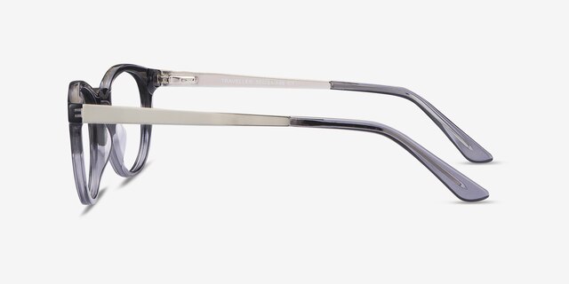 Traveller Gray Acetate-metalEyeglass Frames from EyeBuyDirect, Side View