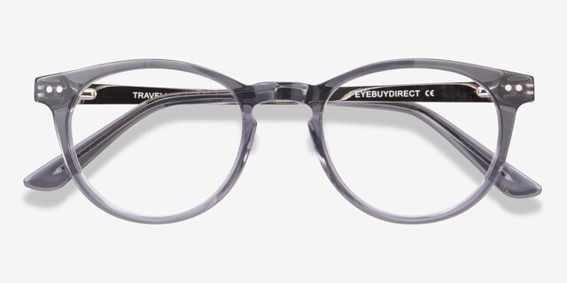 Traveller Gray Acetate-metalEyeglass Frames from EyeBuyDirect, Closed View