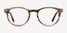 Traveller Brown Striped Acetate-metalEyeglass Frames from EyeBuyDirect, Front View