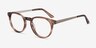 Traveller Brown Striped Acetate-metalEyeglass Frames from EyeBuyDirect, Angle View