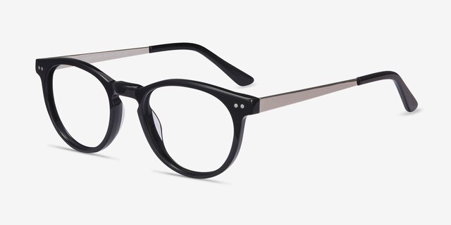 Traveller Black AcetateEyeglass Frames from EyeBuyDirect, Angle View