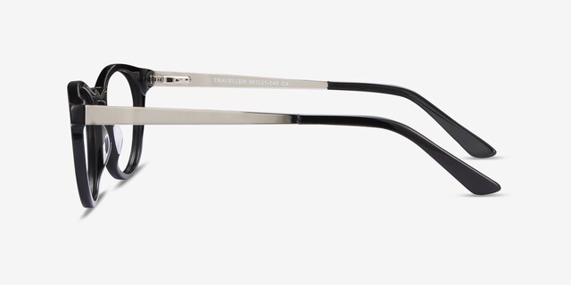 Traveller Black AcetateEyeglass Frames from EyeBuyDirect, Side View