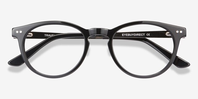 Traveller Black AcetateEyeglass Frames from EyeBuyDirect, Closed View