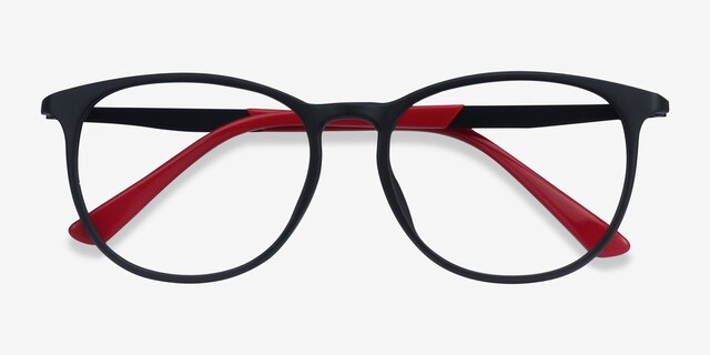 Today Black Plastic-metalEyeglass Frames from EyeBuyDirect, Closed View